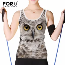 FORUDESIGNS/модные женские короткие топики с 3D изображением орла, кошки, животного, топ для девочек, без рукавов, дышащий Женский Повседневный жилет, майка