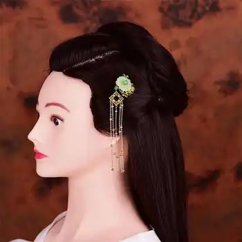 

Ancient costume features comb national retro style Chinese clothing headdress hairpin hair ornaments fringed step shake