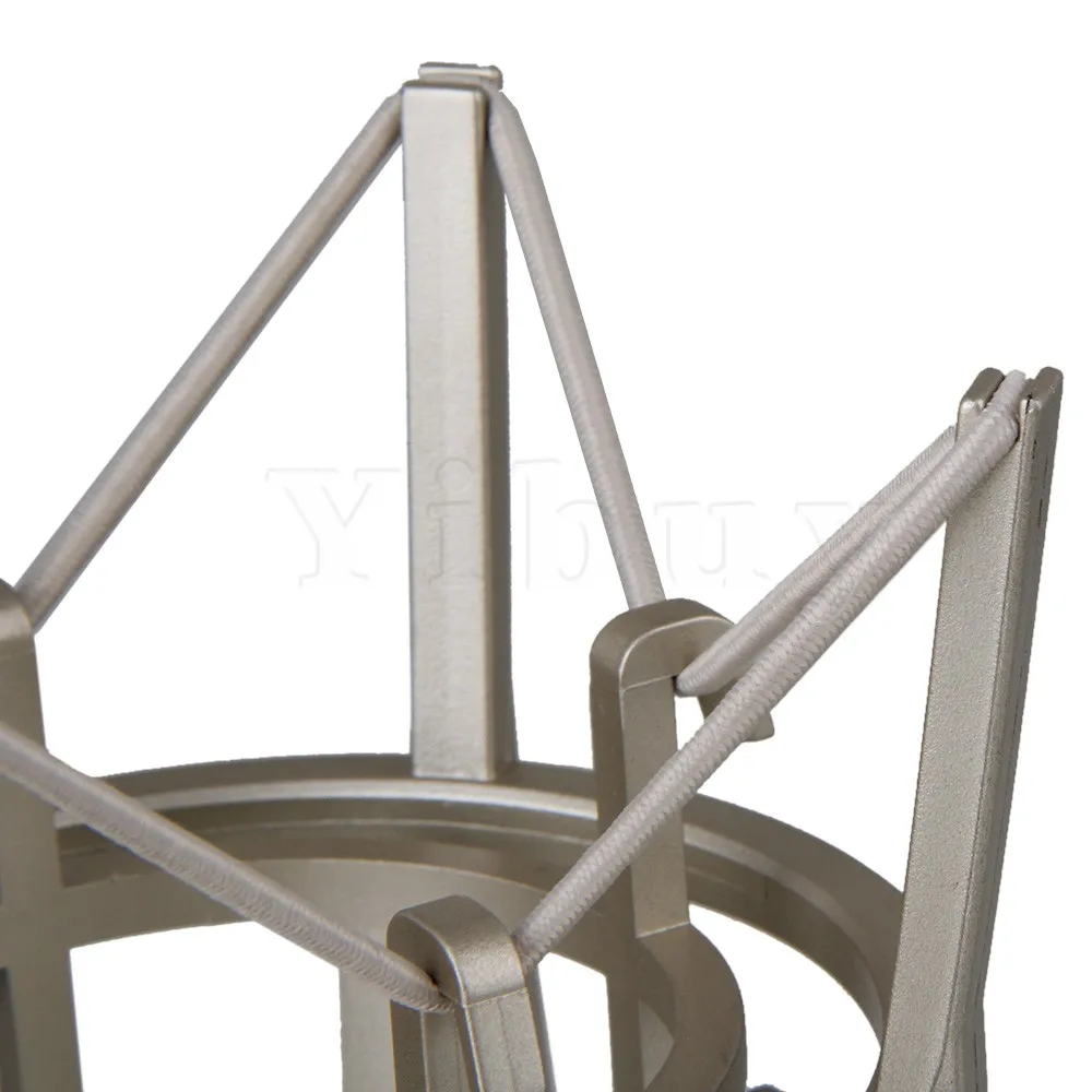 Yibuy Plastic Square Spider Shock Mount for Microphone Large Size Silver Yibuy Plastic Square Spider Shock Mount for Microphone Large Size Silver