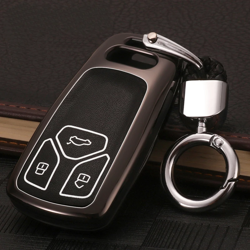 

for Audi A4 B9 Car Key Cover Case Aluminum Alloy 2018 A5 Car key Case Q7 Car Key protector Bag for Audi TT/ S4/ S5/ TTS