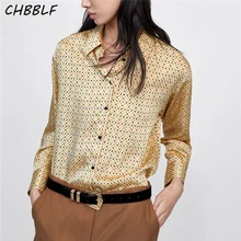 CHBBLF women sweet dot print geometric blouse long sleeve casual shirt female chic yellow tops blusas C8720 CHBBLF women sweet dot print geometric blouse long sleeve casual shirt female chic yellow tops blusas C8720