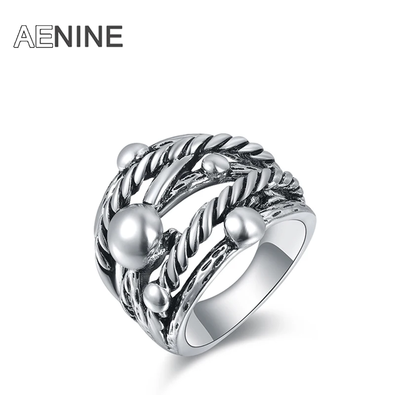AENINE, винтажные модные кольца Anillos, обручальные кольца, тибетское серебро, индивидуальные экологические микро-вставленные ювелирные изделия R150220123P