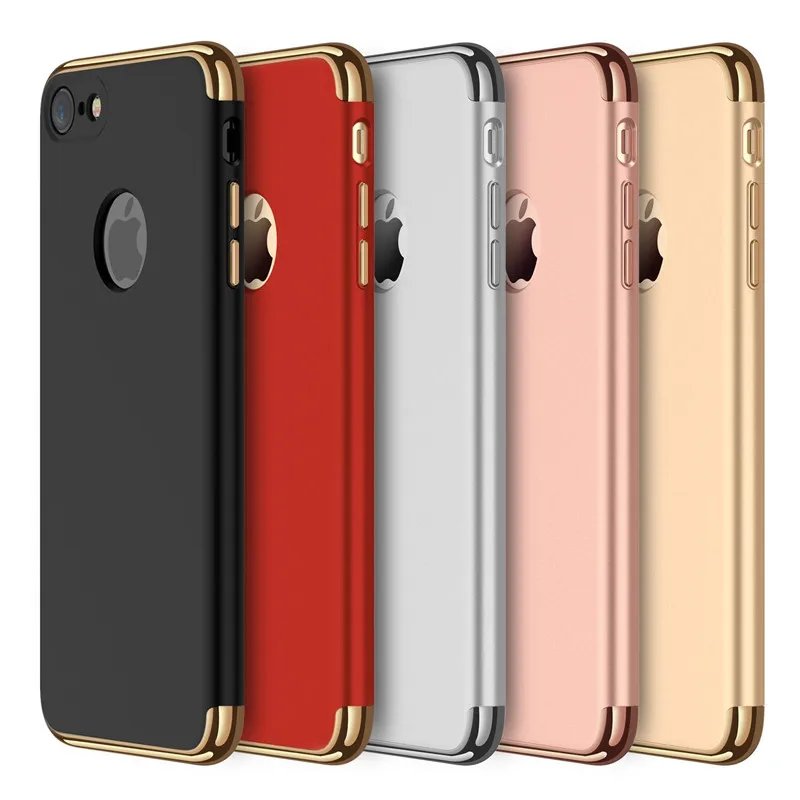 Роскошный Золотой Жесткий Чехол для iphone 7 6 6S 5 5S SE 8 X съемный чехол 3 в 1 iphone6 Plus XS|case