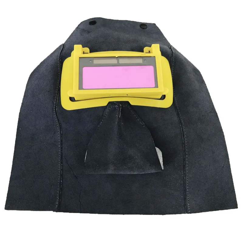 

Welding Protective Mask Flip-type Solar Automatically Darkening Head-mounted Safety Mask Cowhide Leather Welder's Work Face Mask