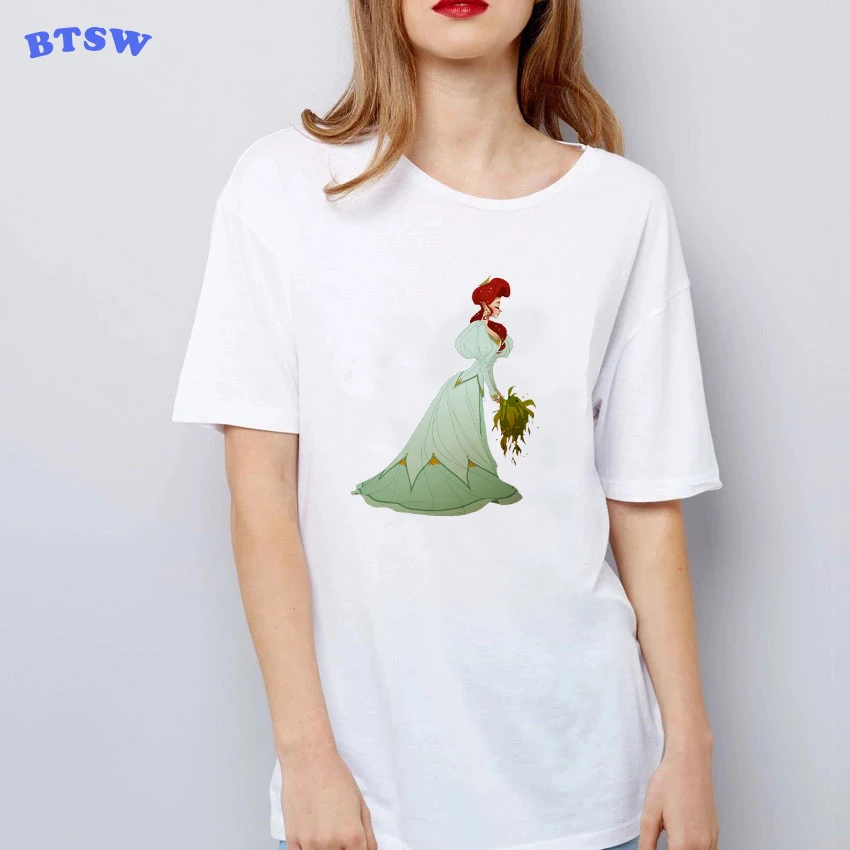 Платья принцесс жасмин Женские топы с принтом в стиле Харадзюку большие