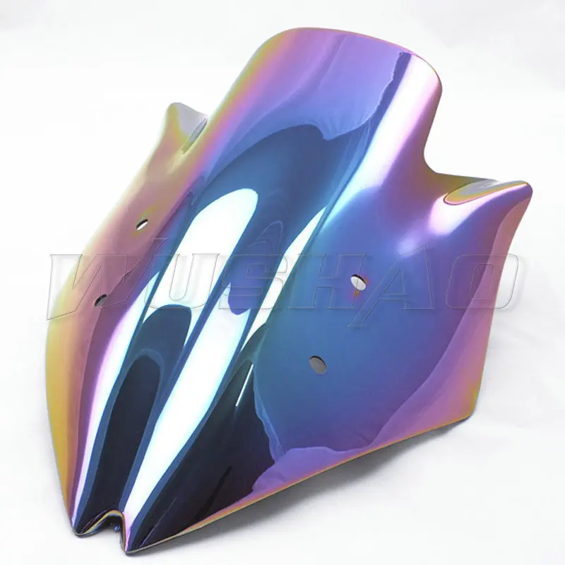Мотоцикл двойной пузырь лобовое стекло ветер экран для 2007 2008 2009 Kawasaki Z1000 Z 1000 черный Иридиевый прозрачный