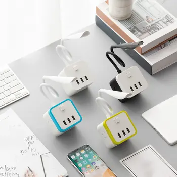 

3 USB New Exquisite National Standard Socket Charging Tripod Socket Converter Natural Light Fast Charging Drop Shipping