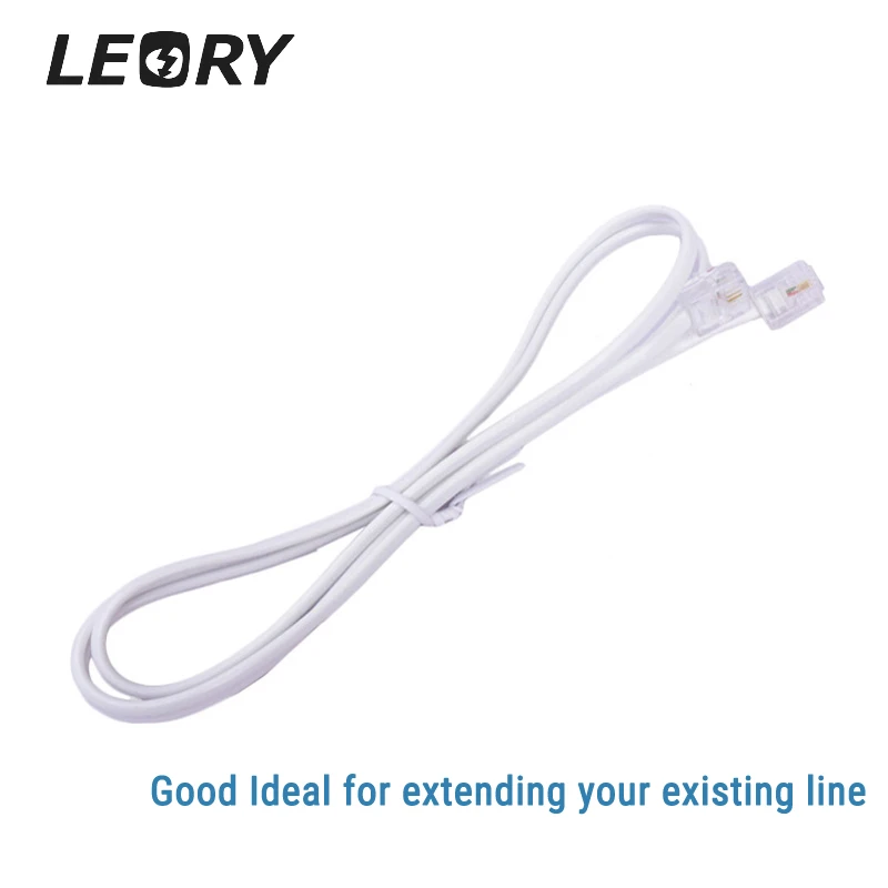 LEORY 10 pcs 0.5M RJ11 To RJ11 PVC Telephone Phone High Speed Cable 6P2C For ADSL Filter Router Modern Fax