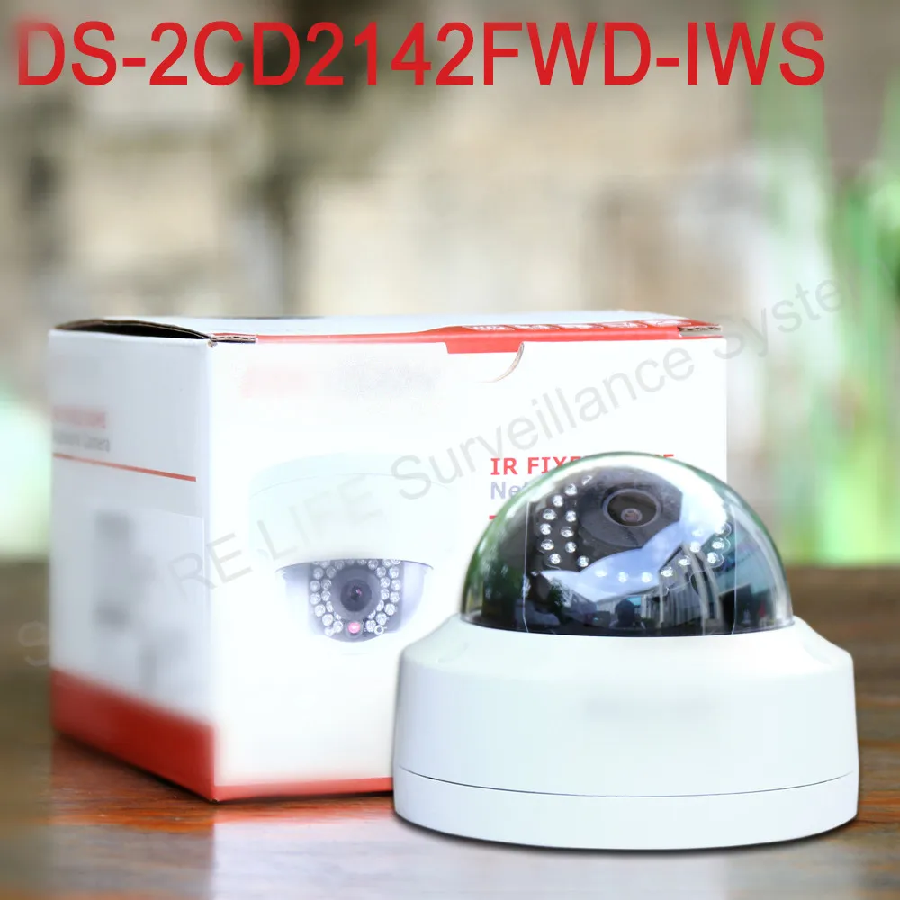 In stock DS-2CD2142FWD-IWS  English version mini wifi dome cctv network camera 4MP, P2P ezviz 1080p IP camera POE 120dB WDR