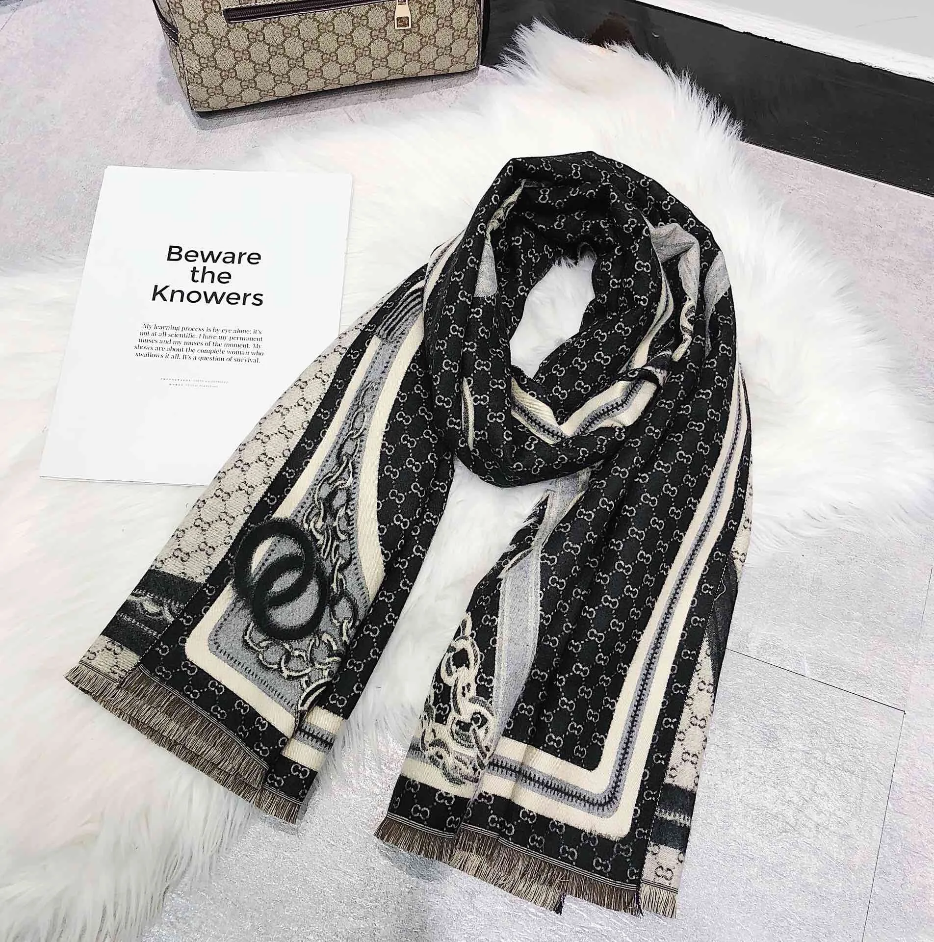 Beste 2018 Gehaast Vrouwen Hijab Winter Cc Han Editie Vrouwelijke Kantoor In Airconditioning Kamer Cape Met EEN Nieuwe Verdikking Lange mantel