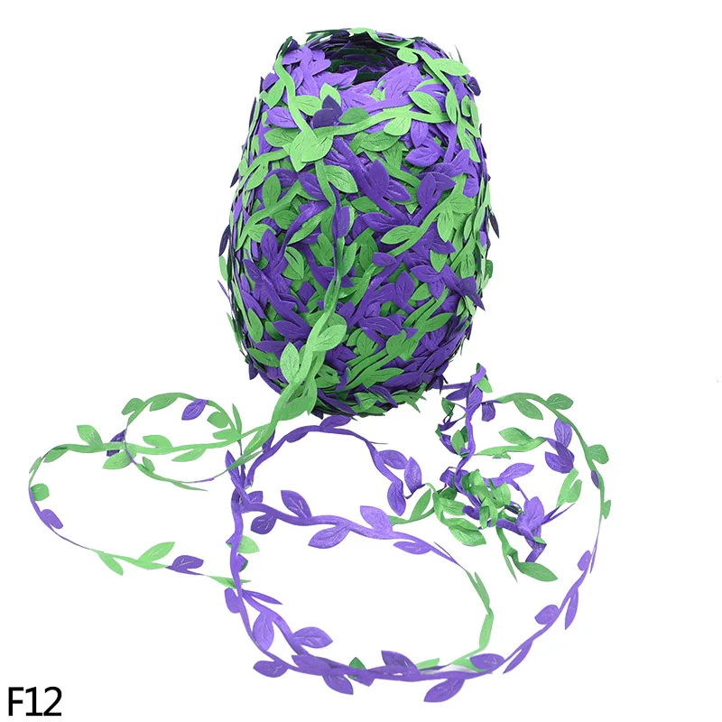 10 м красочные шелковые листья лента Швейное Ремесло фетровая отделка подарок «сделай сам» день рождения Летняя Вечеринка гирлянда Бантинг Свадьба Висячие деко - Цвет: F12