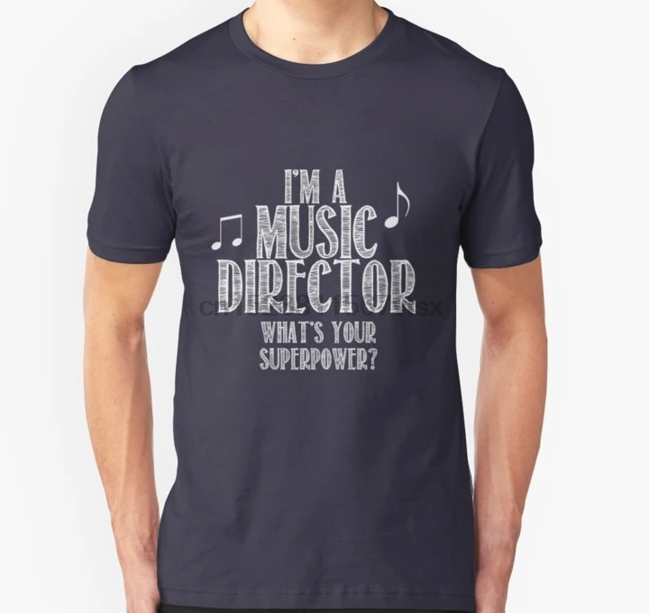 Мужская футболка с коротким рукавом Im a music director what your superpower унисекс женская