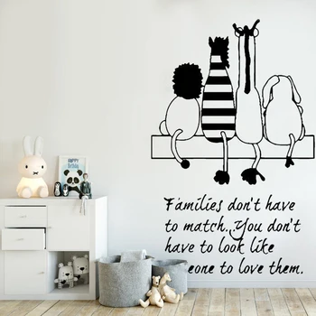 

Family Quote Wall Sticker Kids Room Decal Animals Lettering Writing Cartoon Bedroom Wall Decor Decals Vinyl Removable LC038