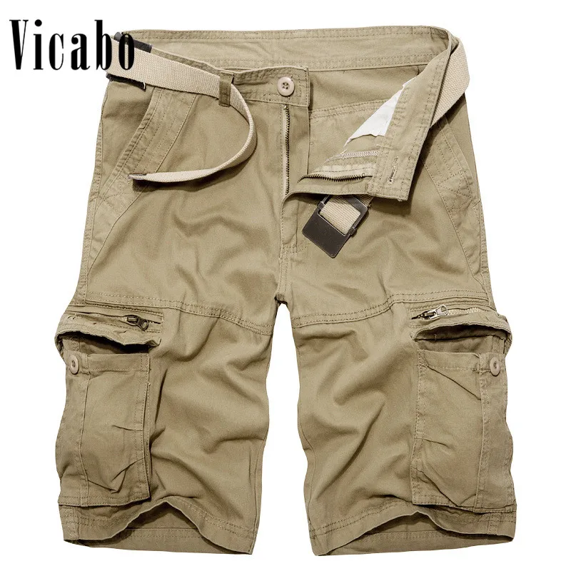 Vicabo Mens Cargo Shorts Casual Loose Short Shorts With Pocket Summer