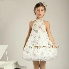 Поддержка танцевальное платье-трапеция с цветочным узором вышивка латинские танцы платье C40