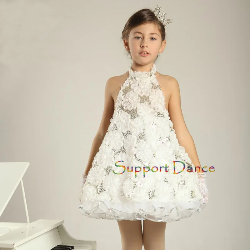 

Support Dance A-line Flower Embroidery Latin Dress C40