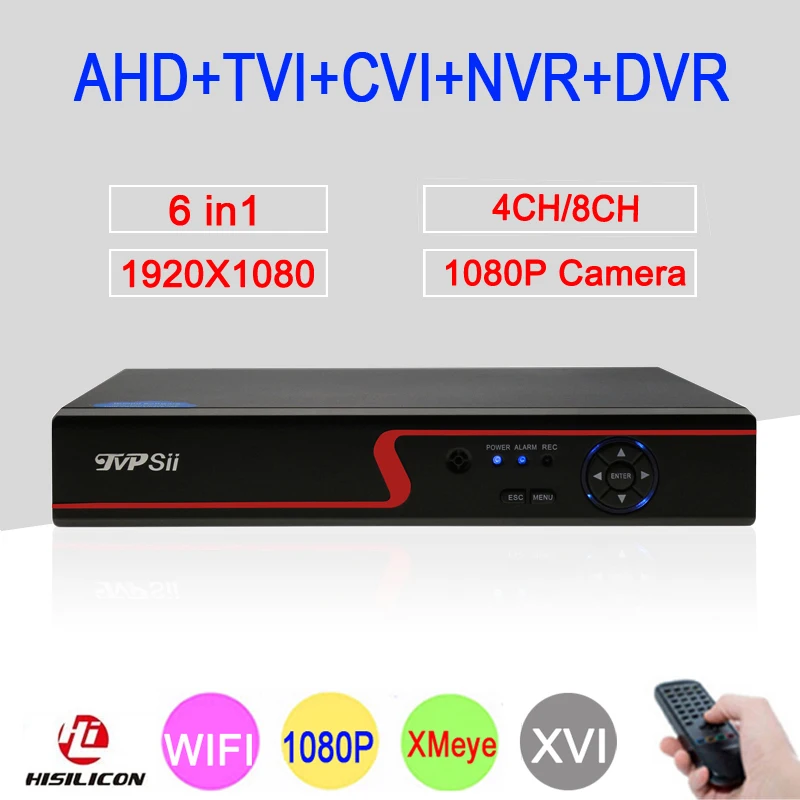 

Hi3521A Red Panel XMeye 4CH/8CH 1080P Surveillance Video Recorder WIFI 6 in 1 Hybrid NVR TVI CVI AHD CCTV DVR Free Shipping