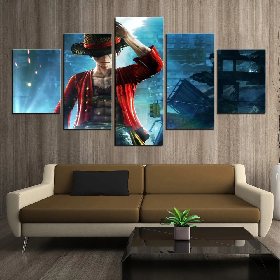 Lona-HD-huellas-fotos-arte-de-pared-de-5-piezas-de-una-pieza-mono-D-luffy (1)