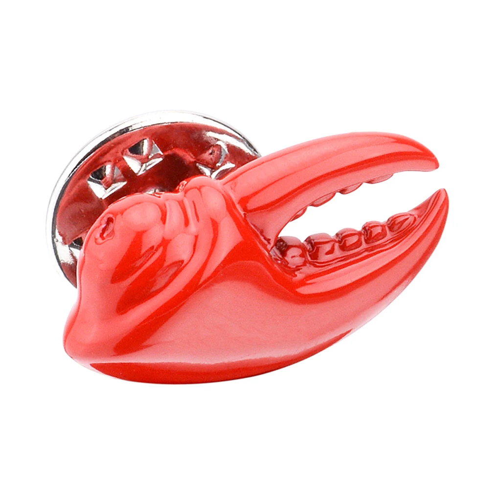 Lobster Claw Shape Shirt Collar Pin Brooch Men Women Lapel Pins Nautical Themed Stylish Badge