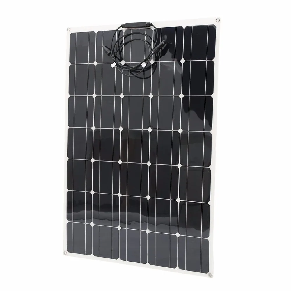 

New 150W Monocrystalline Solar Panel With MC4 Connectors Flexible Sunpower Charging Device High Efficiency RV Boat Power Supply