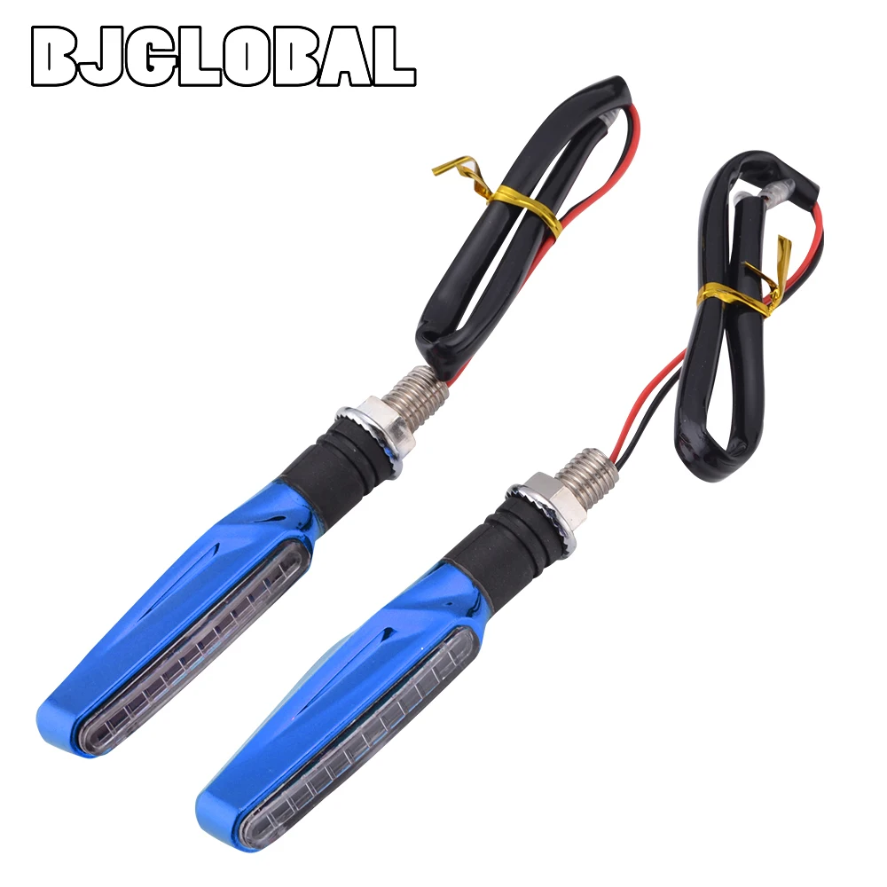 

BJGLOBAL Pair 12V Motorcycle LED Turn Signal Lamp Flowing Indicator Light Amber 10MM Bolt Size