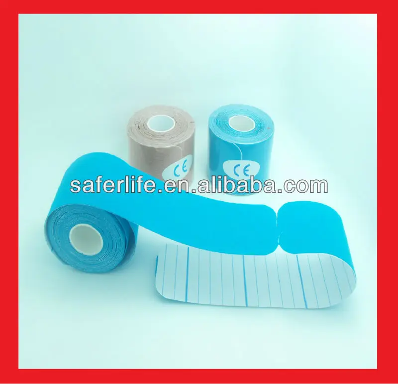 

NEW sports 6pcs a lot Elbow Knee back guard pre cut roll special discount Kinesiology tape elastic 5cm x 5m