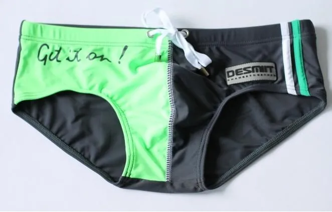 Брендовые сексуальные мужские плавки с низкой посадкой, плавки для плавания, мужские бикини в стиле пэчворк, купальный костюм из нейлона, мужские пляжные трусы для плавания - Цвет: green