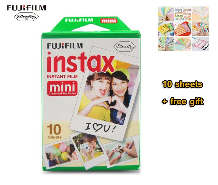 Новая 10 шт./кор. fujifilm instax mini 8 пленка 10 листов для камеры Instant mini 7 s 25 50 s 90 фотобумага белая кромка 3 дюйма широкая пленка