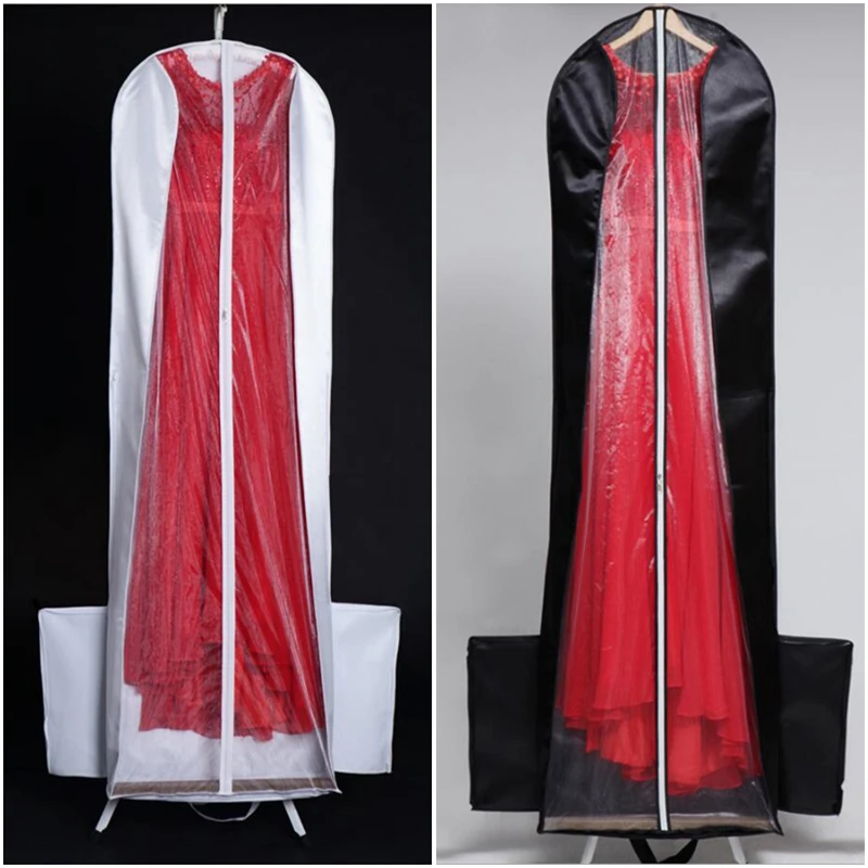 2m Luxury Wedding Dress Cover Clothes Protector bag Garment Outdoors Reticule Bridal Gown
