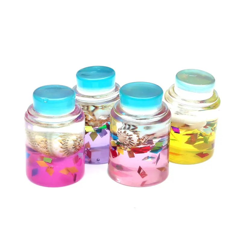 

10pcs Mixed Colorful Drift Bottle Resin Decoration Craft Flatback Cabochon Embellishments For Scrapbooking Diy Accessories