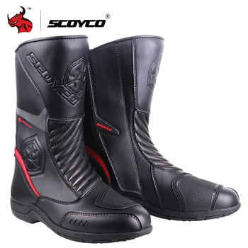 

SCOYCO Motorcycle Boots Waterproof Leather Moto Boots Men Motocross Boots Motorcycle Protection Motorcycle Long Thigh Boots #