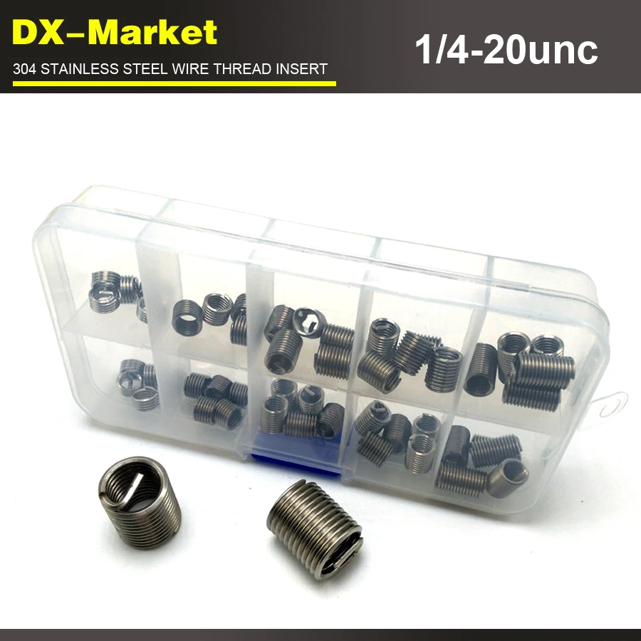 1/4 20unc wire thread insert kit , 5size 100pcs , 304 stainless steel