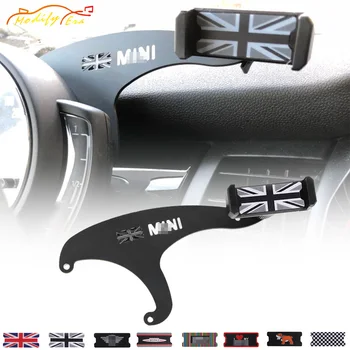 

Car Mobile Phones Holder Bracket Car Cell Phone Auto Stand Gray Union Jack For Mini Cooper S JCW F55 F56 F54 Clubman Car Styling