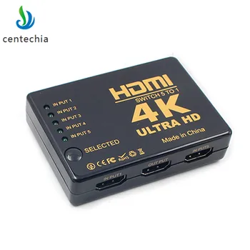 

Centechia New HDMI Switcher Selector 5-Port 4K HDMI Switch Switcher Selector +Remote* Connect 5 Devices to HDTV