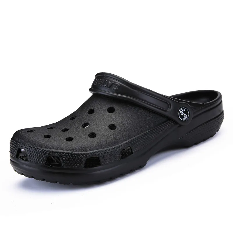 Dropshiping 2019 Sandals Summer Men Slippers Shoes Croc Fashion Beach Sandals Casual Flat Slip on Flip Flops Men Hollow Shoes