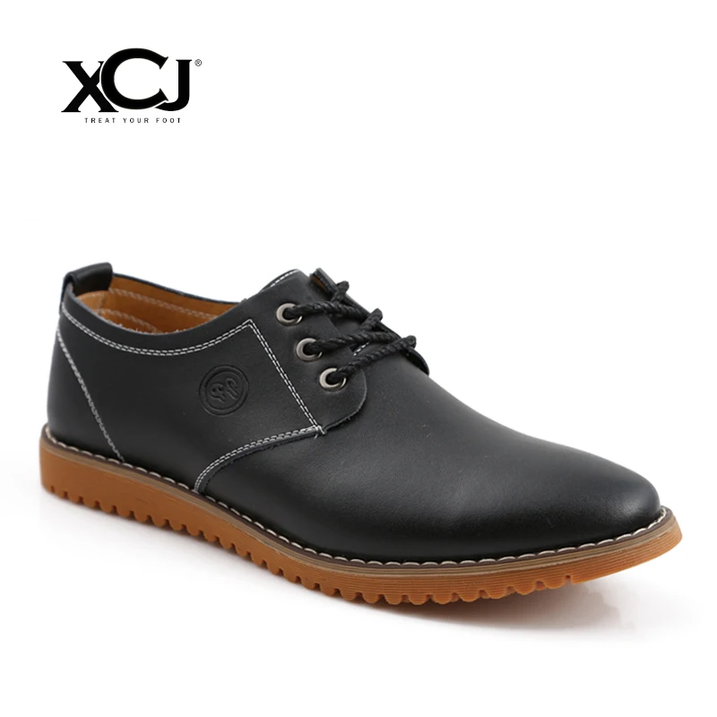 

XCJ Men Casual Shoes Spring Autumn Brand Men Shoes Men Sneakers Men Flats Genuine Split Leather Plus Big Size Slip On