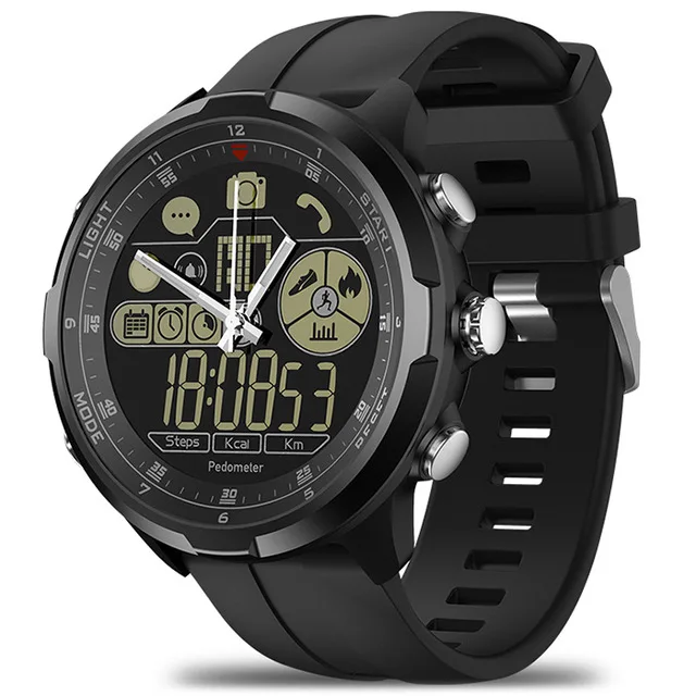 Новые оригинальные гибридные Смарт-часы с сапфировым стеклом Zeblaze VIBE 4, прочные гибридные Смарт-часы 50 м, водонепроницаемые, 33 месяца, время ожидания - Цвет: Black