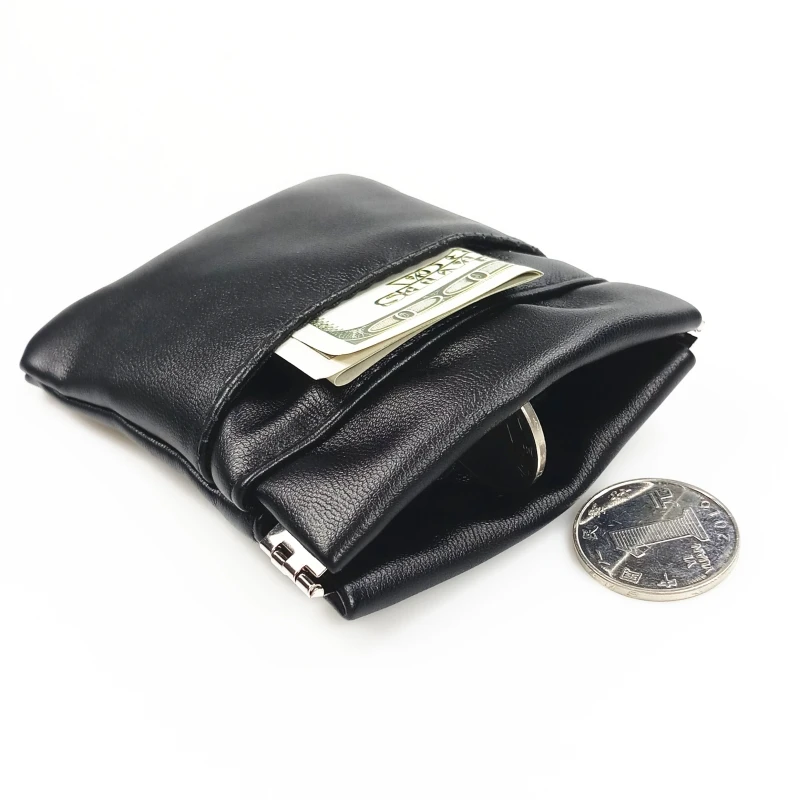 Модный однотонный кошелек для мелочи из искусственной кожи для женщин и мужчин, маленький мини короткий кошелек, сумка для мелочи, держатель для карт, черный, деловой подарок