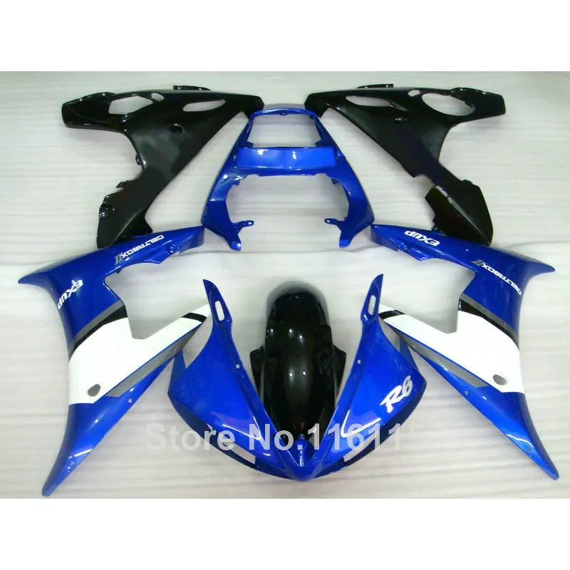 

MOTOMARTS Fit for YAMAHA R6 fairing kit 2003 2004 2005 blue white YZF R6 fairings 03 04 05 full set kits #132