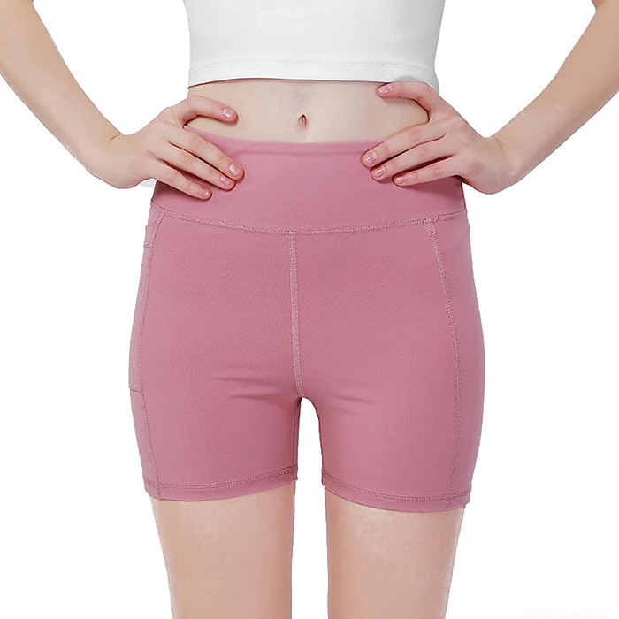 Blesskiss Компрессионные шорты для йоги Женская одежда для фитнеса с высокой талией спортивные шорты для спортзала женские шорты из спандекса для тренировок колготки - Цвет: pink yoga shorts
