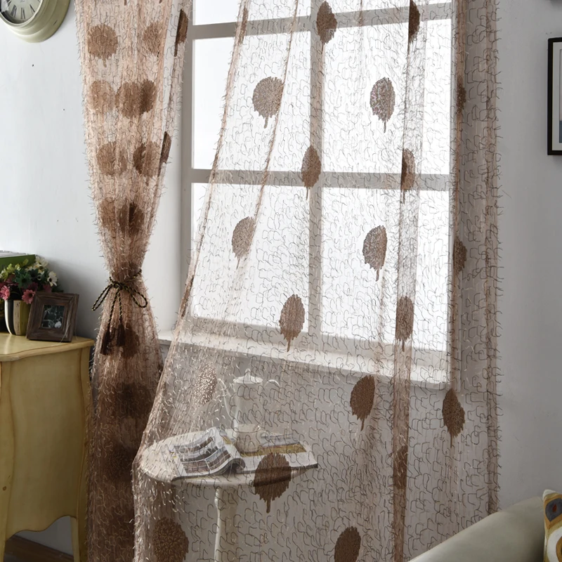 Image White tulle curtains jacquard sheer treatments balcony rustic kitchen door Floral brown fabrics window purple