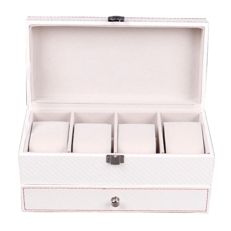 

4 Slot Watch Storage Box Drawer Jewelry Storage Display Leather Square Jewelry Display Watch Box