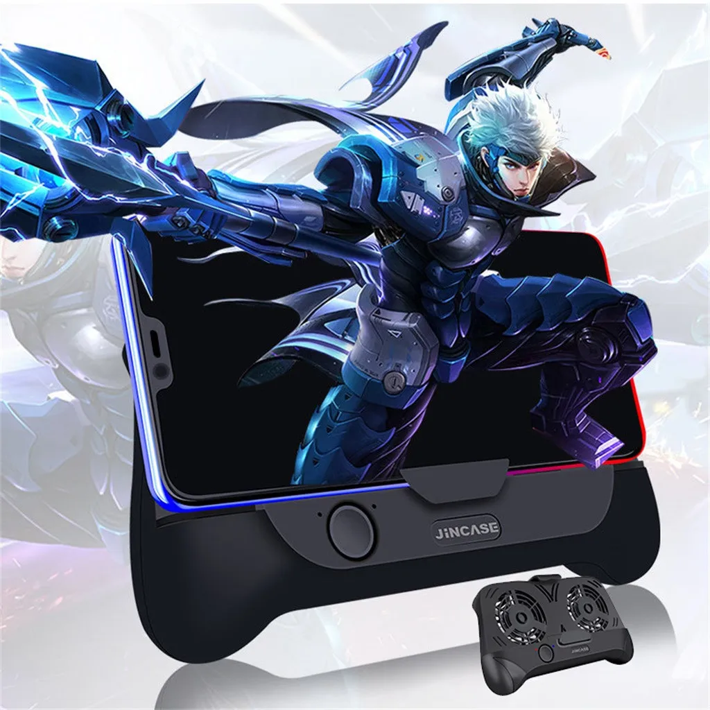 

Mobile Phone Gamepad 4 in 1 Handle Joystick Dual Cooling Fan Radiator Holder Game Gamer Gaming Video Games Player Game Consol