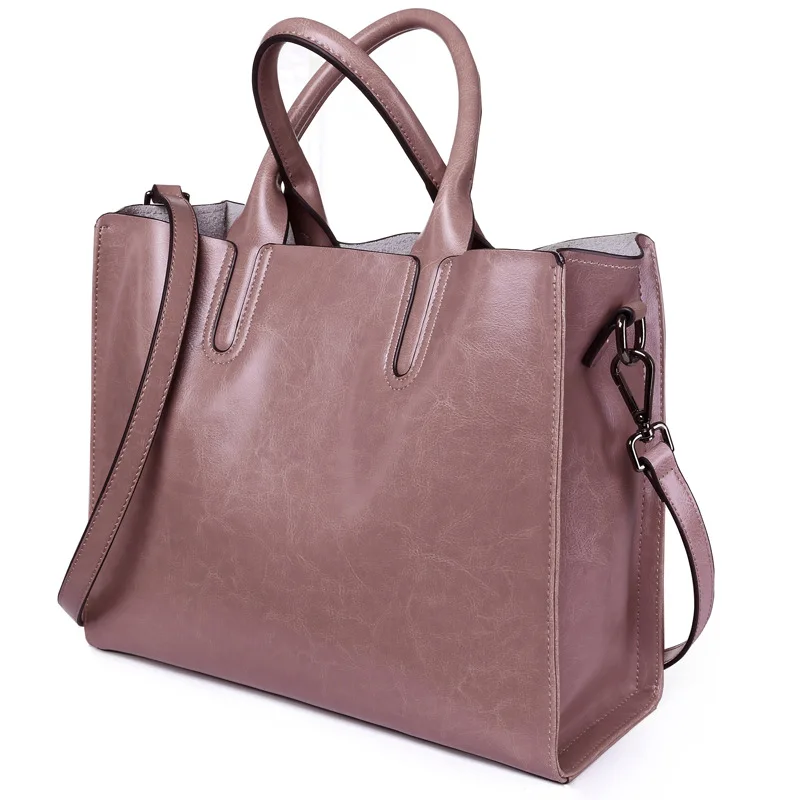 light purple Модные летние сумки из натуральной кожи для женщин женские ручные сумки через плечо большой мешок через плечо bolsa feminina WYQ021 - Цвет: light purple