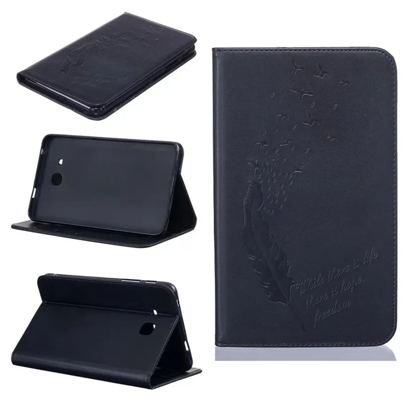 Для Samsung Galaxy Tab 7.0 sm-t280 sm-t285 Красочные конструкции гусиное перо стенд PU кожа карты бумажник чехол
