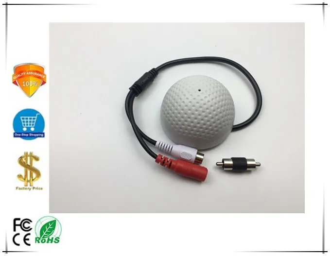 

Golf Shape CCTV Microphone Pickup Device High Sensitivity 12V DC sound Monitor audio listening devices