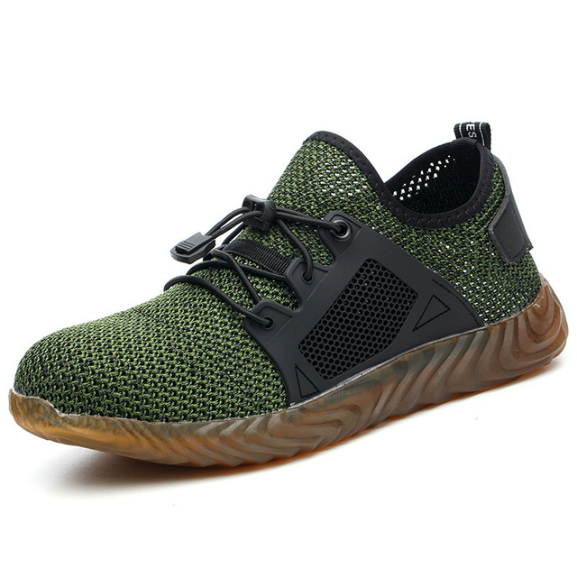 Lightweight Breathable Safety Shoes Men Outdoor Steel Toe Cap Sneakers Anti-smashing Work Protective Boots Plus Size 37-48