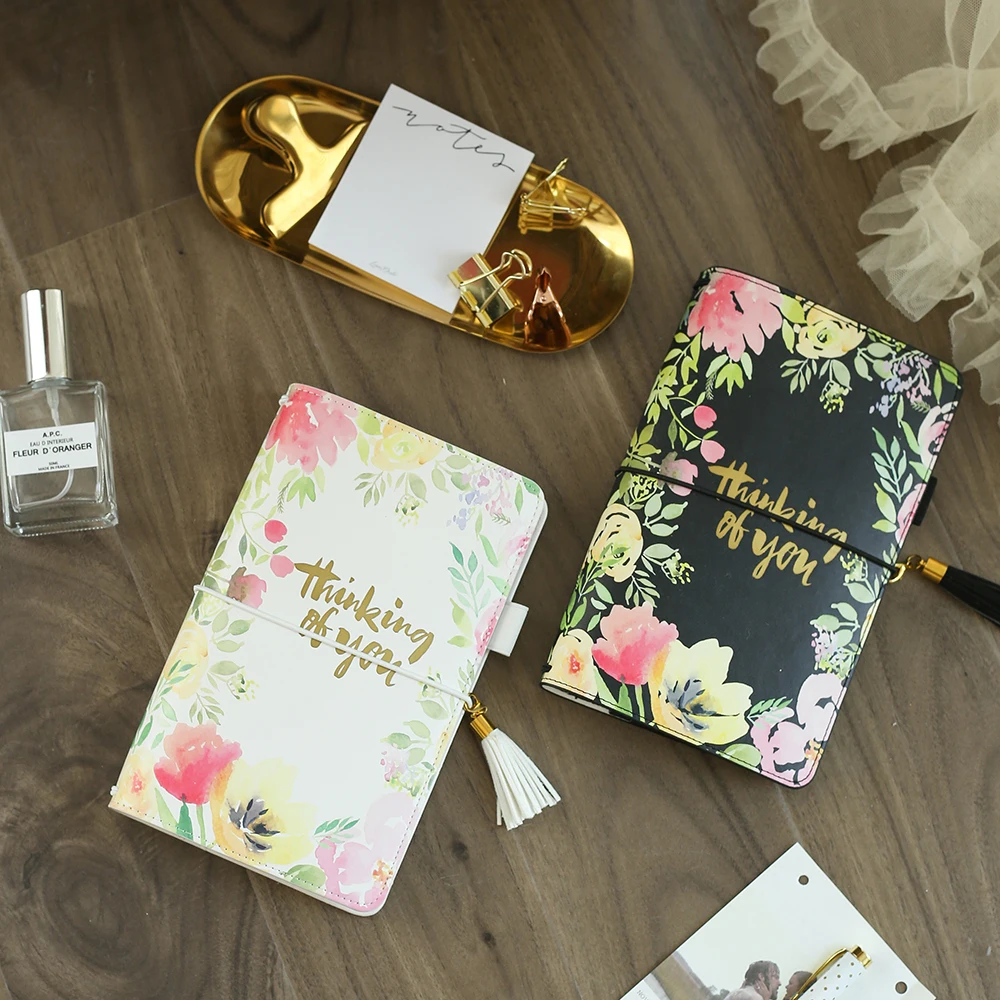Lovedoki Flower Leather Cover Traveler's Notebook Standard Journals