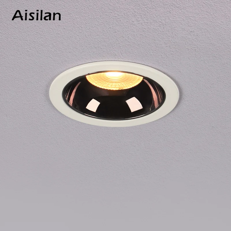 Aisilan Black LED Downlight background Spot Light Anti-glare Aluminum Ceiling Light CREE Chip CRI 93 Focus Lamp for Living room