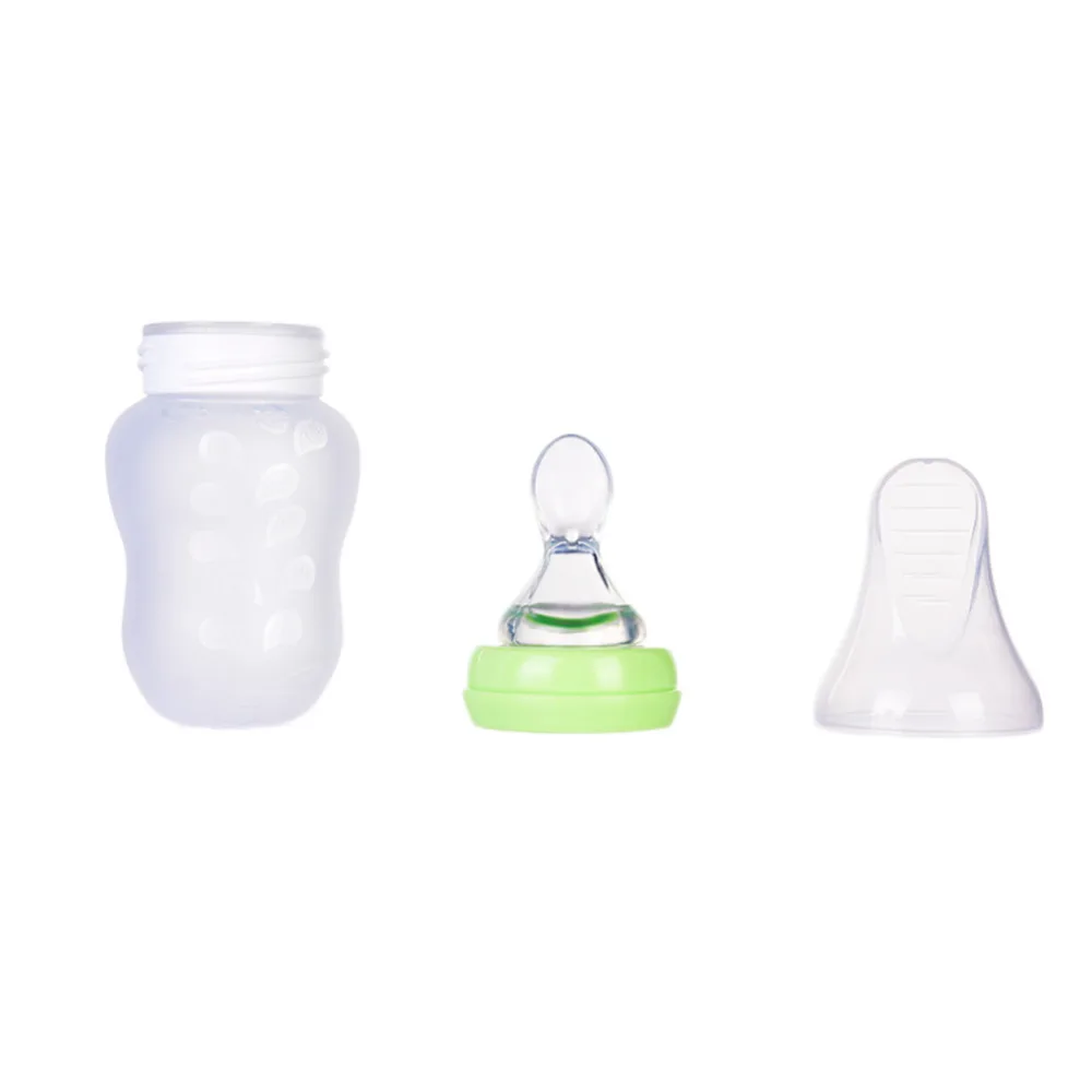 SUVI, силиконовая Мягкая ложка, бутылочка для кормления с крышкой для маленьких детей, для восточных мушистых рисов, для лекарств, есть суп, BPA бесплатно
